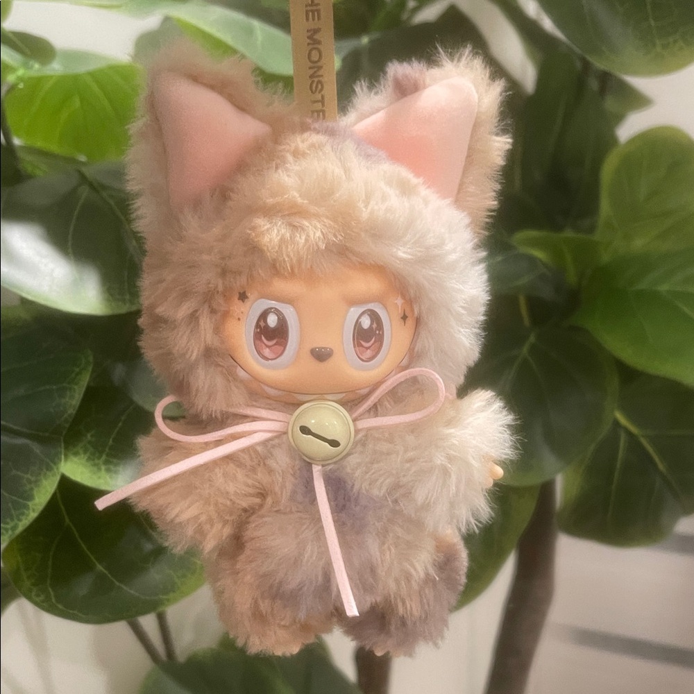 HANDMADE CUSTOM Tricolor Mauve monster plush keychain